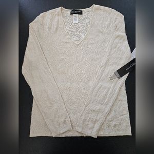 Jones New York Collection Lacy Ivory Top - Size L - NWT